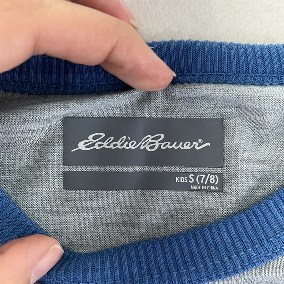 Eddie Bauer Long Sleeve Shirt Gray Kids Boys Girls Size S 7 8 Get Outside - Picture 3 of 8